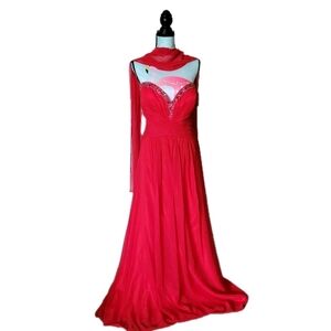 May Queen Red Strapless Embellished Sweetheart Formal Dress